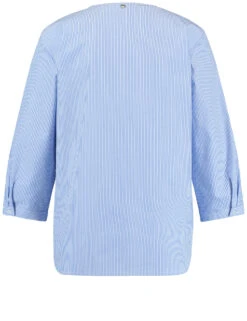 Gerry Weber 3/4 Arm Baumwollbluse Mit Faltendetail -Feine Mode 34 arm baumwollbluse mit faltendetail 03