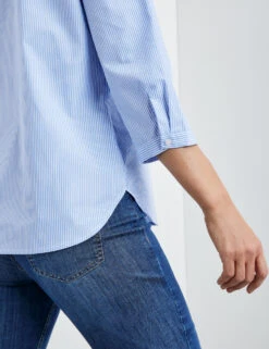 Gerry Weber 3/4 Arm Baumwollbluse Mit Faltendetail -Feine Mode 34 arm baumwollbluse mit faltendetail 100
