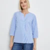 Gerry Weber 3/4 Arm Baumwollbluse Mit Faltendetail 2 Gerry Weber 3/4 Arm Baumwollbluse Mit Faltendetail -Feine Mode 34 arm baumwollbluse mit faltendetail 110