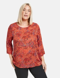 3/4 Arm Bluse Aus Nachhaltiger Qualität -Feine Mode 34 arm bluse aus nachhaltiger qualitaet 01