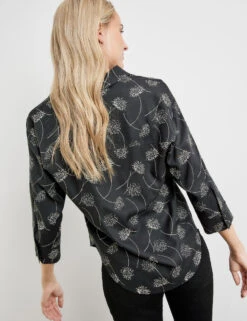 Taifun 3/4 Arm Bluse Mit Abgerundetem Saum -Feine Mode 34 arm bluse mit abgerundetem saum 104