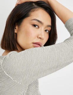 Taifun 3/4 Arm Shirt Aus Struktur-Jersey -Feine Mode 34 arm shirt aus struktur jersey 100