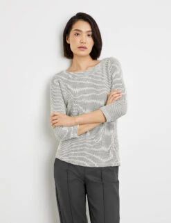 Taifun 3/4 Arm Shirt Aus Struktur-Jersey