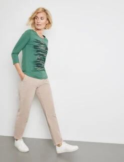 Gerry Weber 3/4 Arm Shirt Mit Abstraktem Frontprint -Feine Mode 34 arm shirt mit abstraktem frontprint 102