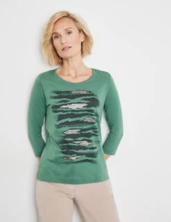 Gerry Weber 3/4 Arm Shirt Mit Abstraktem Frontprint