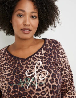 3/4 Arm Shirt Mit Animal-Print -Feine Mode 34 arm shirt mit animal print 100