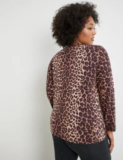3/4 Arm Shirt Mit Animal-Print -Feine Mode 34 arm shirt mit animal print 104