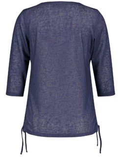 Taifun 3/4 Arm Shirt Mit Floralem Frontprint Und Raffung -Feine Mode 34 arm shirt mit floralem frontprint und raffung 03