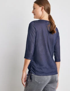 Taifun 3/4 Arm Shirt Mit Floralem Frontprint Und Raffung -Feine Mode 34 arm shirt mit floralem frontprint und raffung 104