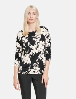 Taifun 3/4 Arm Shirt Mit Floralem Print -Feine Mode 34 arm shirt mit floralem print 01