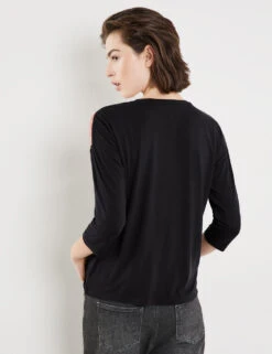 Taifun 3/4 Arm Shirt Mit Platziertem Print -Feine Mode 34 arm shirt mit platziertem print 104