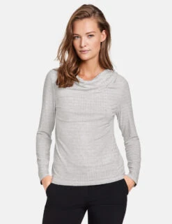 Taifun 3/4 Arm Shirt Mit Wasserfallausschnitt -Feine Mode 34 arm shirt mit wasserfallausschnitt 01