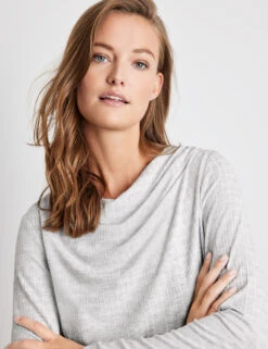 Taifun 3/4 Arm Shirt Mit Wasserfallausschnitt -Feine Mode 34 arm shirt mit wasserfallausschnitt 100