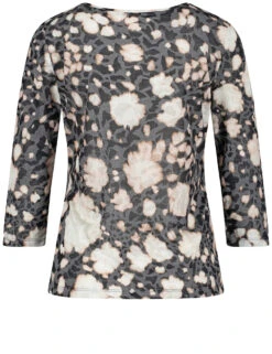 Taifun 3/4 Arm Shirt Mit Wording-Frontprint Aus Pailletten -Feine Mode 34 arm shirt mit wording frontprint aus pailletten 03