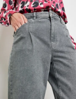 Taifun 3/4 Jeans Mit Bundfalten Mom -Feine Mode 34 jeans mit bundfalten mom 100