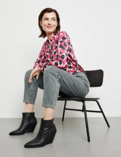 Taifun 3/4 Jeans Mit Bundfalten Mom -Feine Mode 34 jeans mit bundfalten mom 102