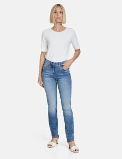 Gerry Weber 5-Pocket Jeans Best4me Slimfit Mit Steinchendekor -Feine Mode 5 pocket jeans best4me slimfit mit steinchendekor 01