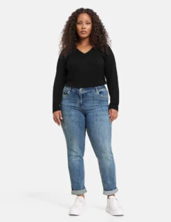 5-Pocket Jeans Betty Mit Saumaufschlag -Feine Mode 5 pocket jeans betty mit saumaufschlag 01