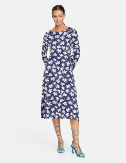 Taifun A-Linien-Kleid Aus Jersey Mit Leichten Ballonärmeln -Feine Mode a linien kleid aus jersey mit leichten ballonaermeln 01