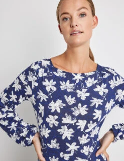 Taifun A-Linien-Kleid Aus Jersey Mit Leichten Ballonärmeln -Feine Mode a linien kleid aus jersey mit leichten ballonaermeln 100