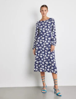 Taifun A-Linien-Kleid Aus Jersey Mit Leichten Ballonärmeln