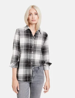 Taifun Baumwollbluse Mit Streifen In Batik-Optik -Feine Mode baumwollbluse mit streifen in batik optik 01