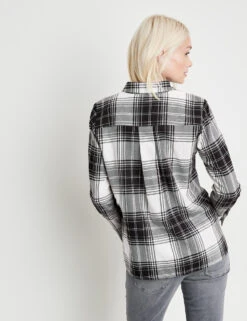 Taifun Baumwollbluse Mit Streifen In Batik-Optik -Feine Mode baumwollbluse mit streifen in batik optik 104