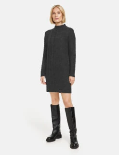 Gerry Weber Bequemes Kleid Mit Strick-Muster -Feine Mode bequemes kleid mit strick muster 01