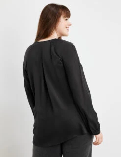 Bluse Mit Biesenplastron -Feine Mode bluse mit biesenplastron 104