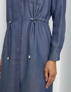 Taifun Blusenkleid In Jeansoptik Mit Taillen-Tunnelband -Feine Mode blusenkleid in jeansoptik mit taillen tunnelband 100