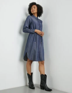 Taifun Blusenkleid In Jeansoptik Mit Taillen-Tunnelband