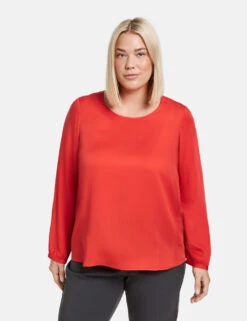 Blusenshirt Aus Matt Schimmerndem Satin -Feine Mode blusenshirt aus matt schimmerndem satin 01