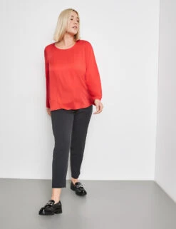 Blusenshirt Aus Matt Schimmerndem Satin -Feine Mode blusenshirt aus matt schimmerndem satin 102