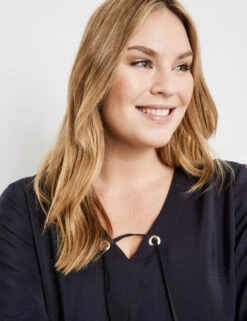 Blusenshirt Mit 3/4 Arm -Feine Mode blusenshirt mit 34 arm 100