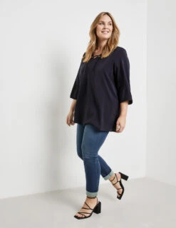 Blusenshirt Mit 3/4 Arm -Feine Mode blusenshirt mit 34 arm 104