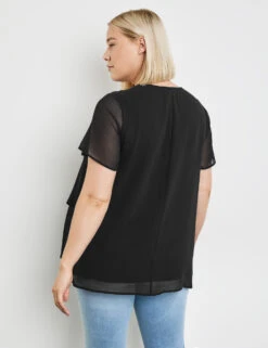 Blusenshirt Mit Chiffon-Layer -Feine Mode blusenshirt mit chiffon layer 104