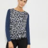 Gerry Weber Blusenshirt Mit Material-Patch Und Animal-Print -Feine Mode blusenshirt mit material patch und animal print 110