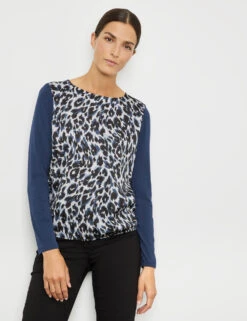 Gerry Weber Blusenshirt Mit Material-Patch Und Animal-Print
