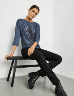 Gerry Weber Blusenshirt Mit Material-Patch Und Frontprint -Feine Mode blusenshirt mit material patch und frontprint 102