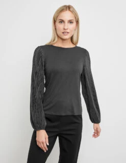 Taifun Blusenshirt Mit Plissee-Ärmeln