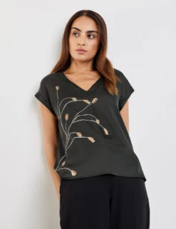 Taifun Blusenshirt Mit Satin-Front