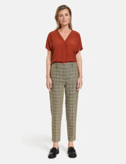 Gerry Weber Fein Karierte 7/8 Hose -Feine Mode fein karierte 78 hose 01