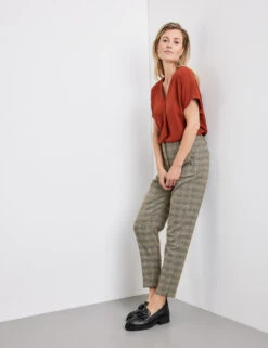 Gerry Weber Fein Karierte 7/8 Hose -Feine Mode fein karierte 78 hose 102