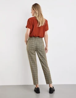 Gerry Weber Fein Karierte 7/8 Hose -Feine Mode fein karierte 78 hose 104