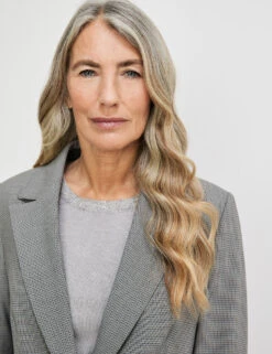 Gerry Weber Fein Karierter Blazer Mit Klassischem Schnitt -Feine Mode fein karierter blazer mit klassischem schnitt 100