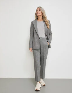 Gerry Weber Fein Karierter Blazer Mit Klassischem Schnitt -Feine Mode fein karierter blazer mit klassischem schnitt 102