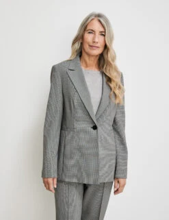 Gerry Weber Fein Karierter Blazer Mit Klassischem Schnitt