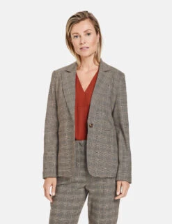 Gerry Weber Fein Karierter Blazer Mit Revers -Feine Mode fein karierter blazer mit revers 01