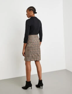 Gerry Weber Fein Karierter Bleistiftrock Mit Stretchkomfort -Feine Mode fein karierter bleistiftrock mit stretchkomfort 104