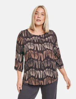 Fein Schimmernde 3/4 Arm Bluse -Feine Mode fein schimmernde 34 arm bluse 01